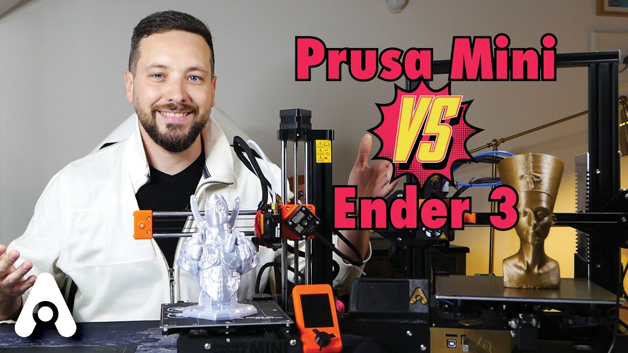 Dwie drukarki 3D Ender 3 i Prusa stojące obok siebie na stole warsztatowym