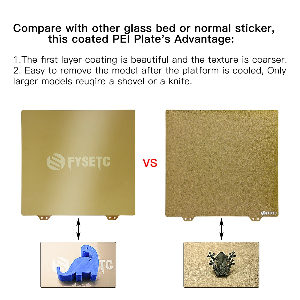 Dwa identyczne modele wydrukowane na PEI i szkle obok siebie porównane