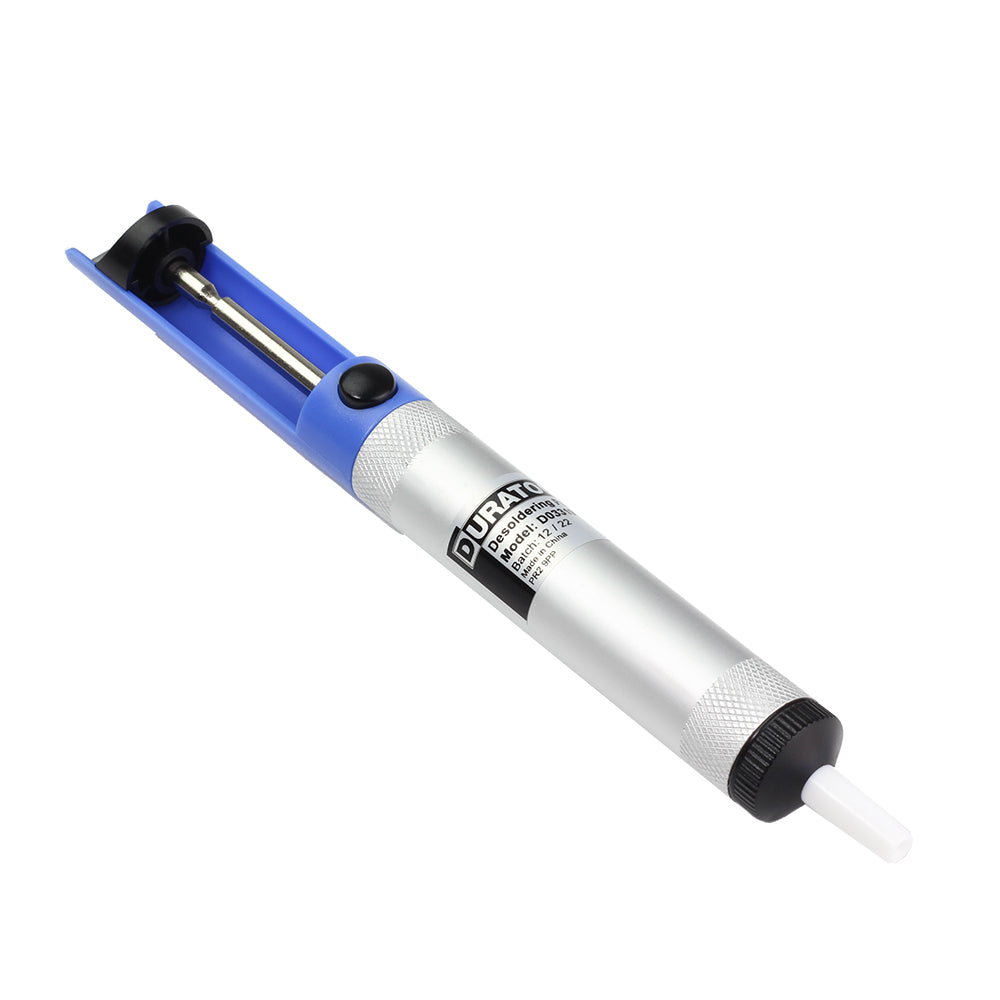 podgrzej lut i naciśnij odsysacz