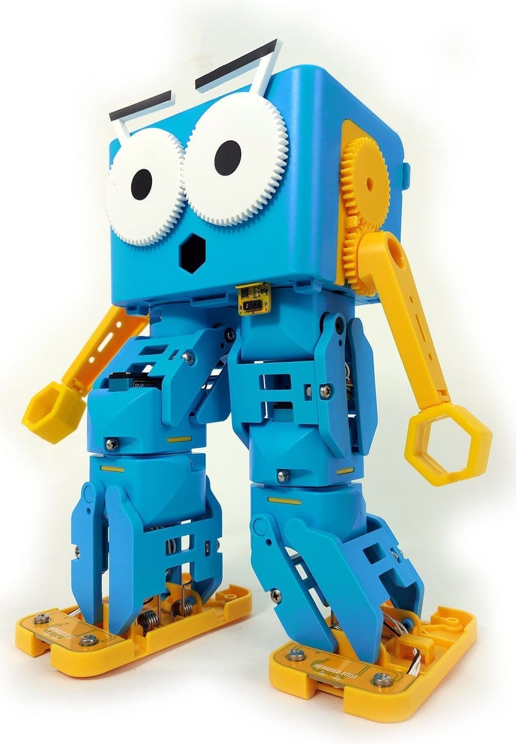 Czujnik podczerwony Sharp GP2Y0A21 z soczewką i pinami na zielonej płytce PCB