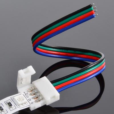 cały zestaw podłączenia taśmy LED RGB z zasilaczem i pilotem