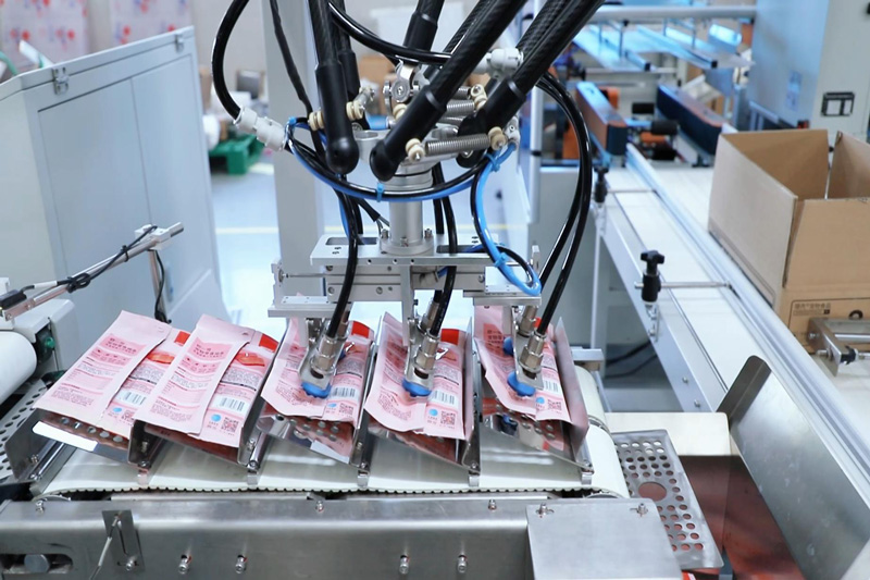 pakowanie warzyw bez udziału człowieka linia produkcyjna z robotami pakującymi świeże warzywa